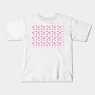 drawn peonies pattern Kids T-Shirt